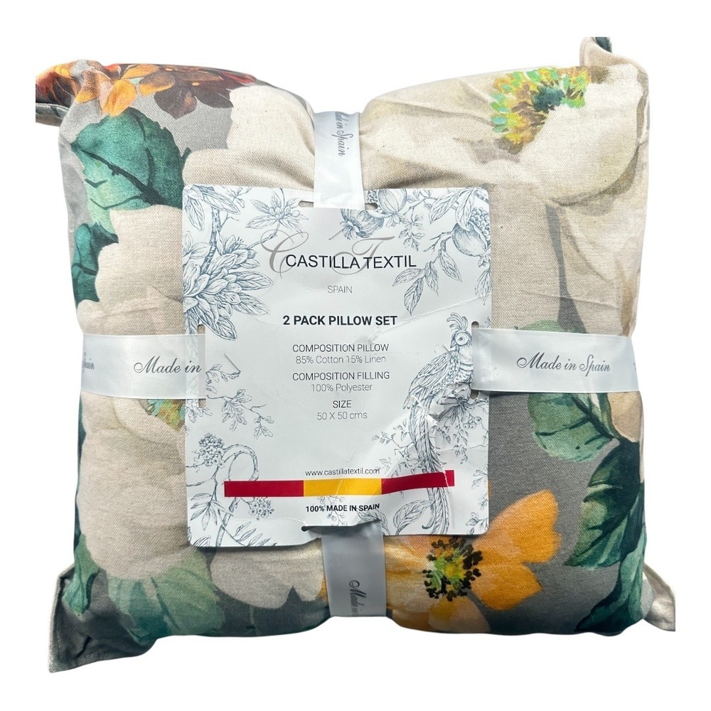 Castilla Textil 20x20 Linen Blend Throw Pillows 2 Pack
